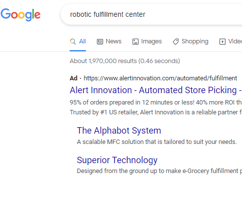 Google ad for Alert Innovation